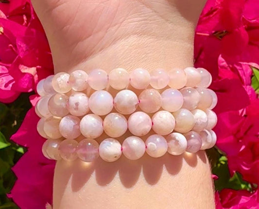 Gorgeous Flower Agate Bracelet