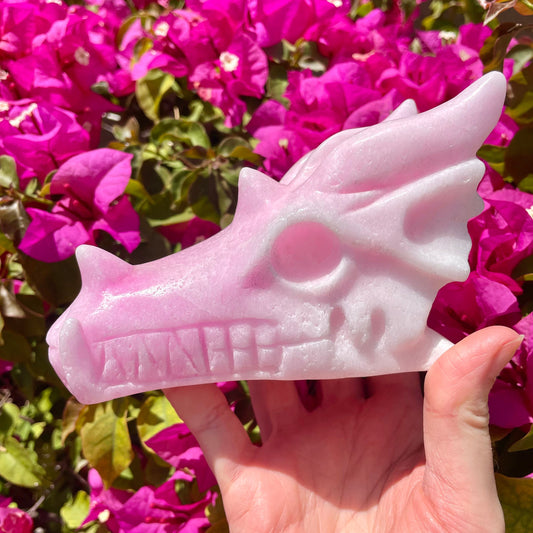 Stunning Pink Aragonite Dragon Head