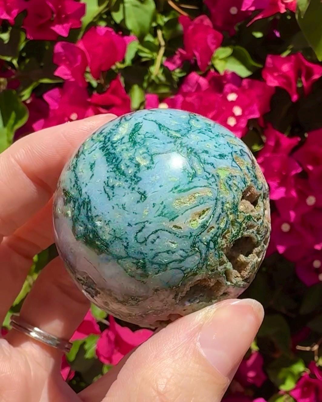 Moss Agate Sphere Crystal Ball