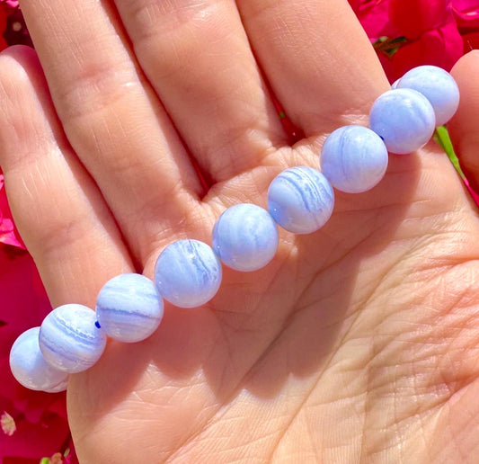 Big Beautiful Blue Lace Agate Bracelet