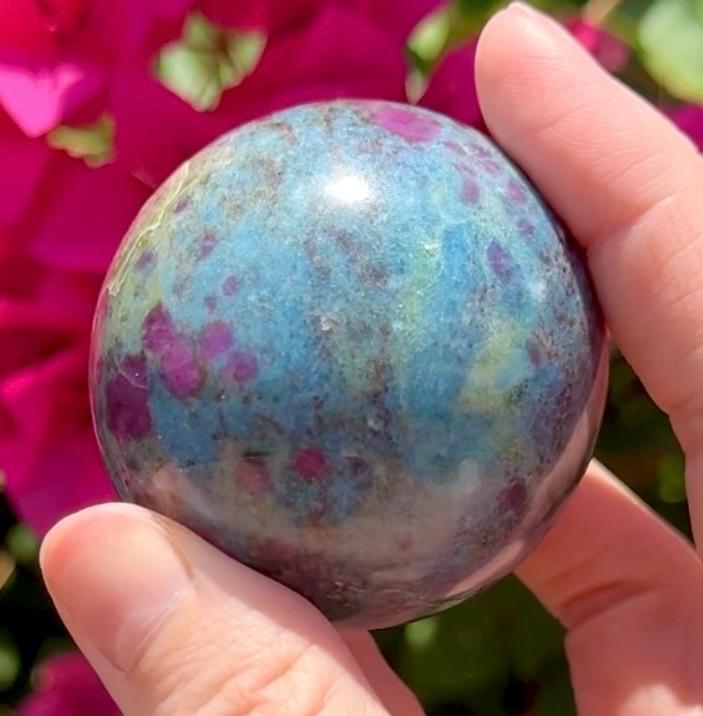 UV Reactive Ruby Kyanite Sphere