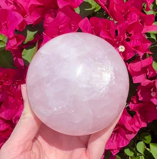 Large Rose Quartz Sphere Crystal Ball 81mm