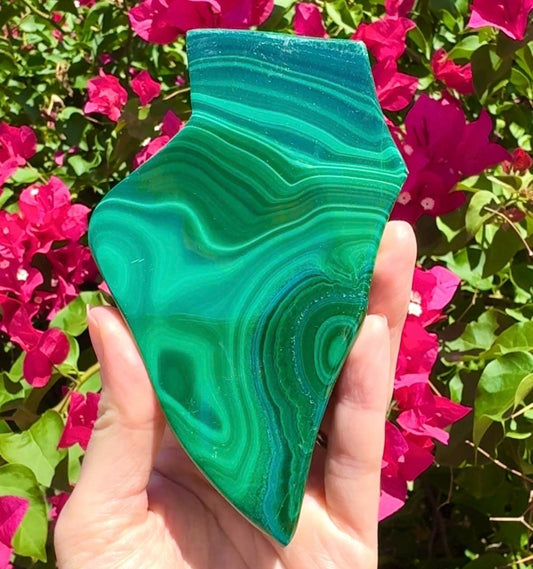 Trippy Large Malachite Slab From Zambia