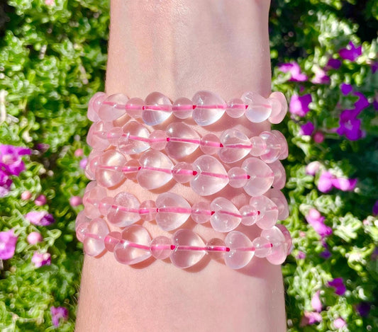 Beautiful Rose Quartz Heart Bracelet