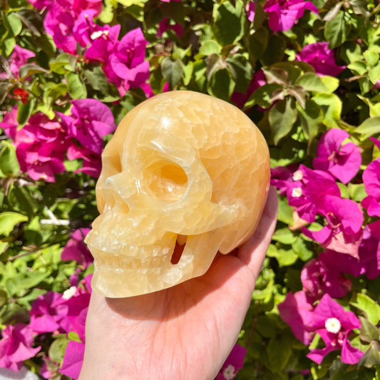 Orange Calcite Crystal Skull