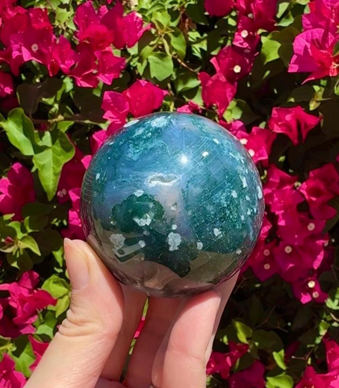 Moss Agate Sphere Crystal Ball