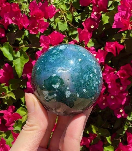 Moss Agate Sphere Crystal Ball