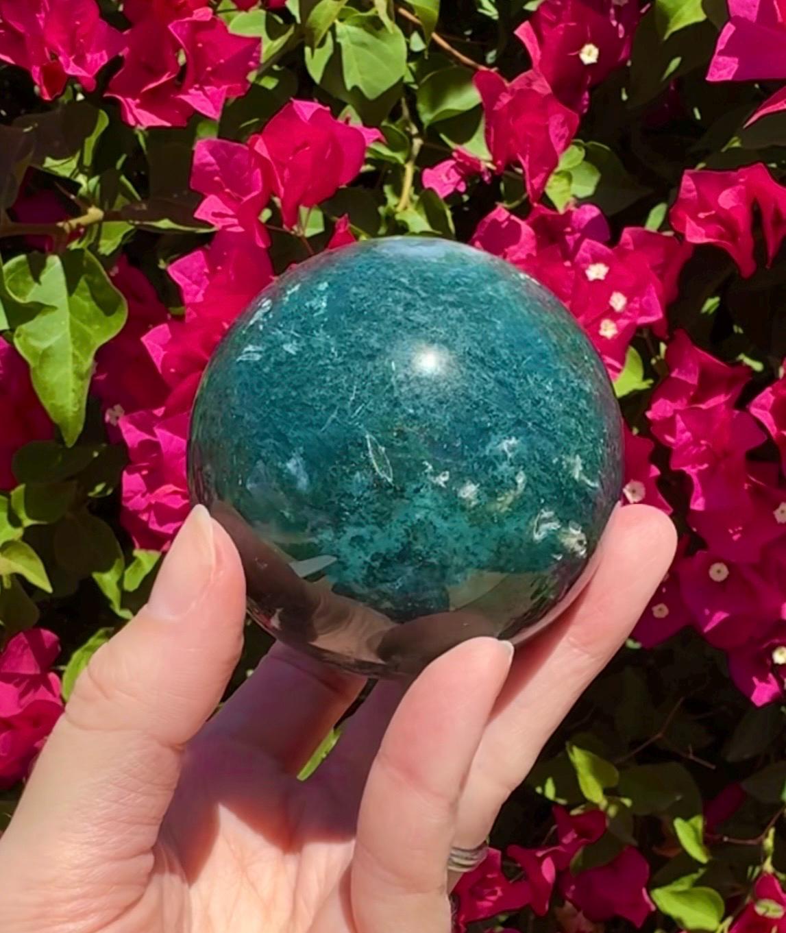 Moss Agate Sphere Crystal Ball