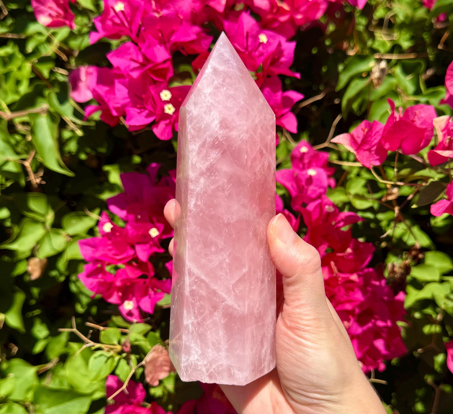 Gemmy Rose Quartz Tower 7 3/4”