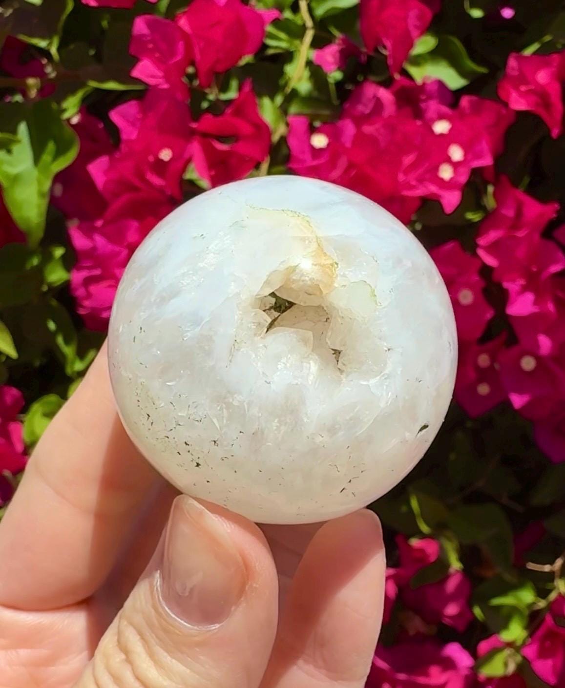 Druzy Quartz & Moss Agate Sphere Crystal Ball