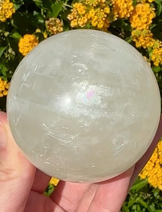 Optical Calcite Sphere Rainbow Crystal Ball