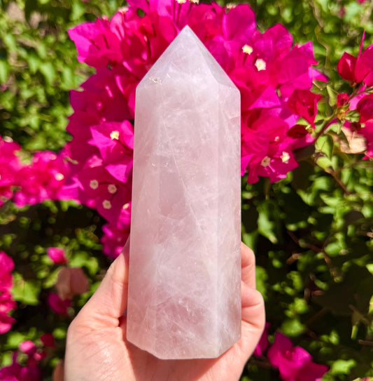 Beautiful Rose Quartz Tower 6”