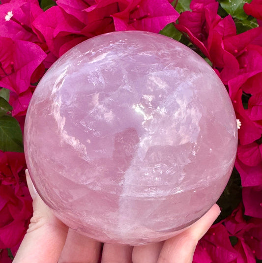 Large Star Rose Quartz Sphere Crystal Ball 89mm