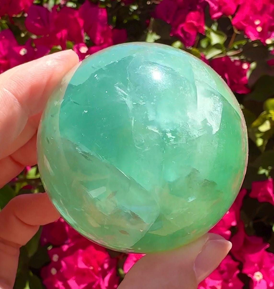 Green Fluorite Sphere Crystal Ball