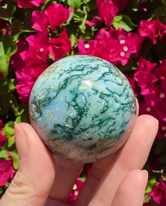 Moss Agate Sphere Crystal Ball