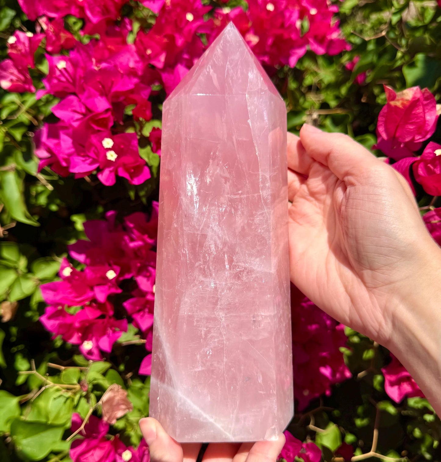 Big Gemmy Rose Quartz Tower 9”