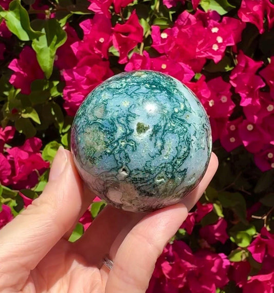 Moss Agate Sphere Crystal Ball