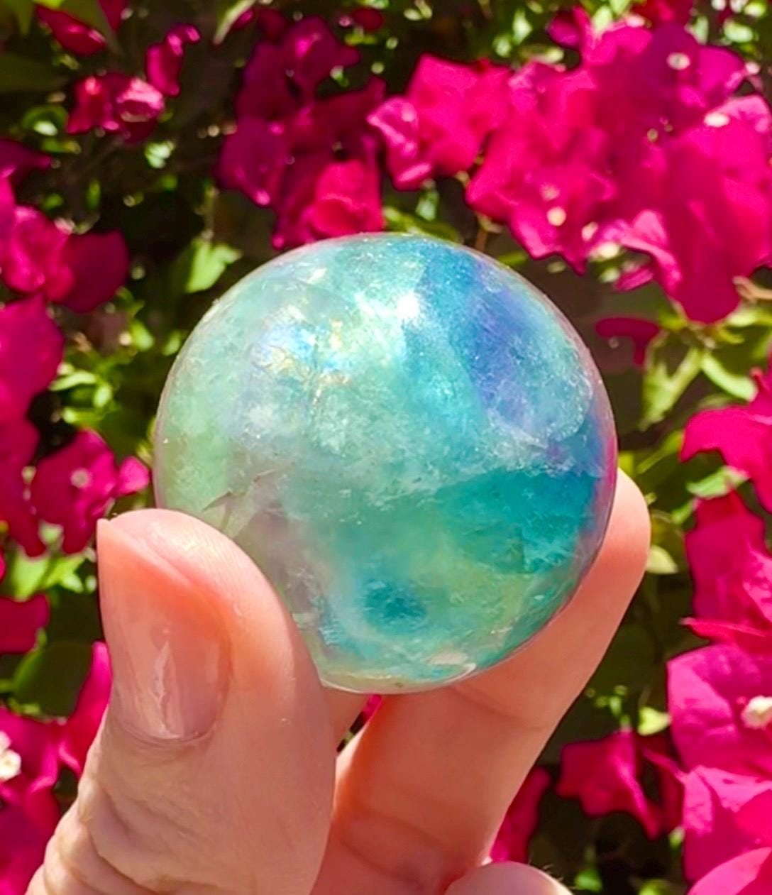 Rainbow Fluorite Sphere Crystal Ball