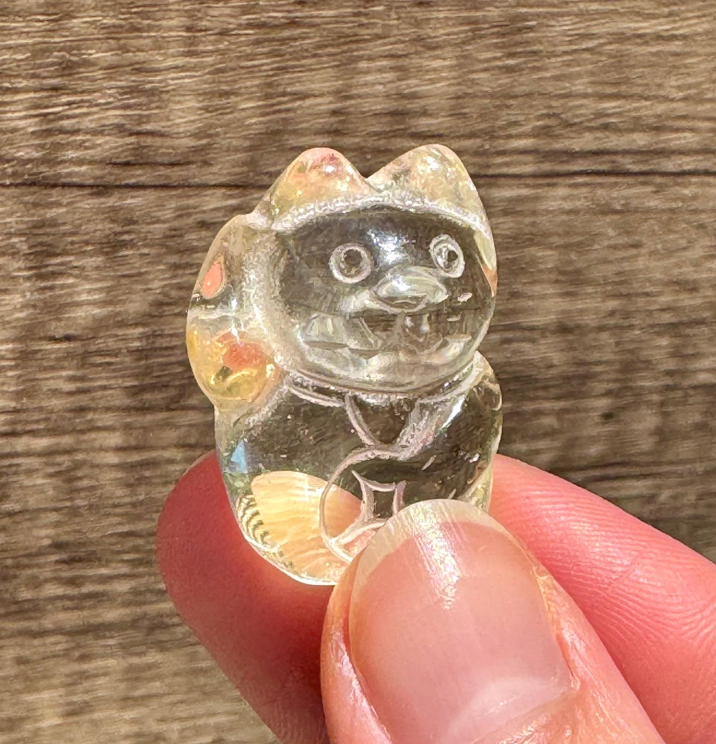 Natural Citrine Lucky Cat Carving Good Luck Charm