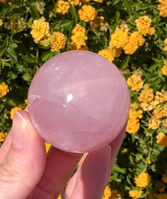 Star Rose Quartz Sphere Crystal Ball