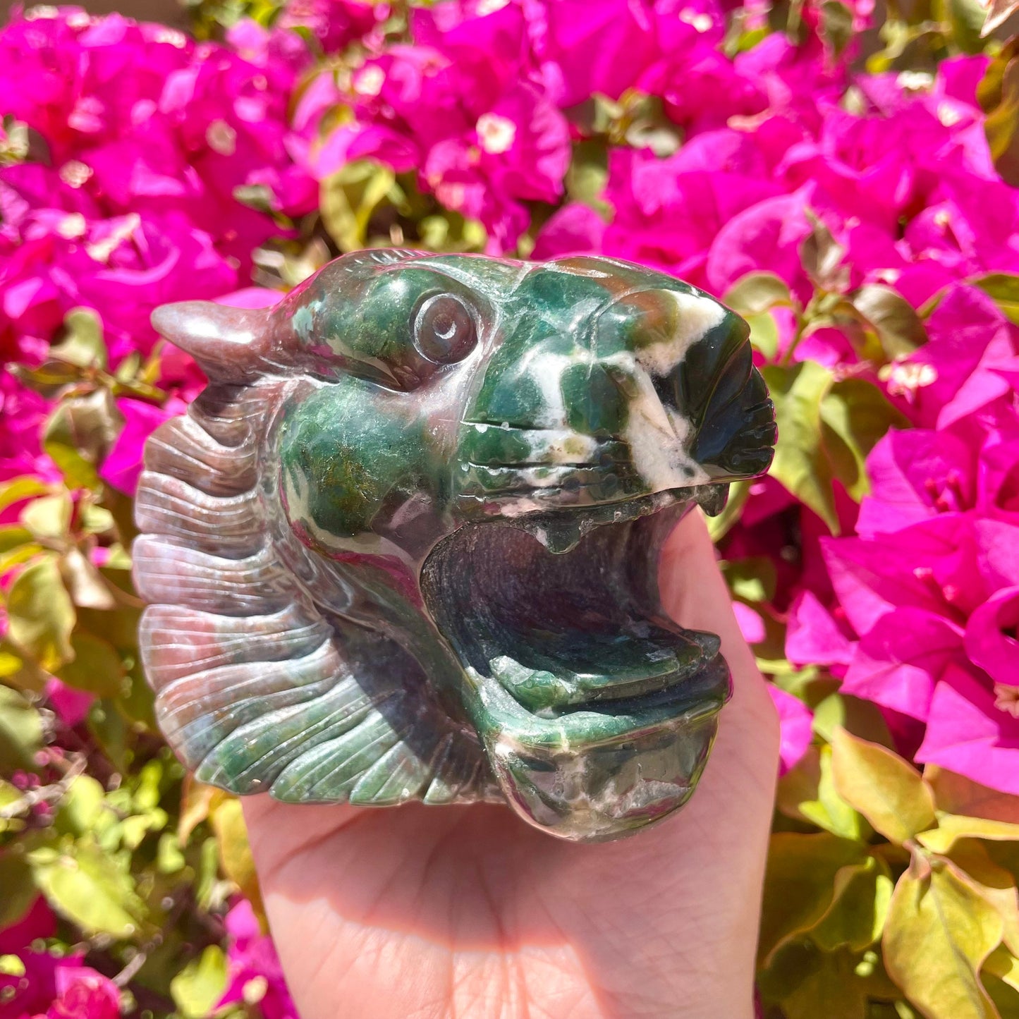 Ocean Jasper Crystal Tiger Head