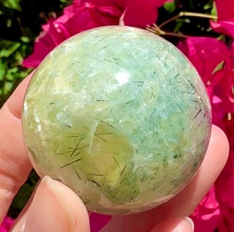 Beautiful Prehnite & Epidote Crystal Sphere