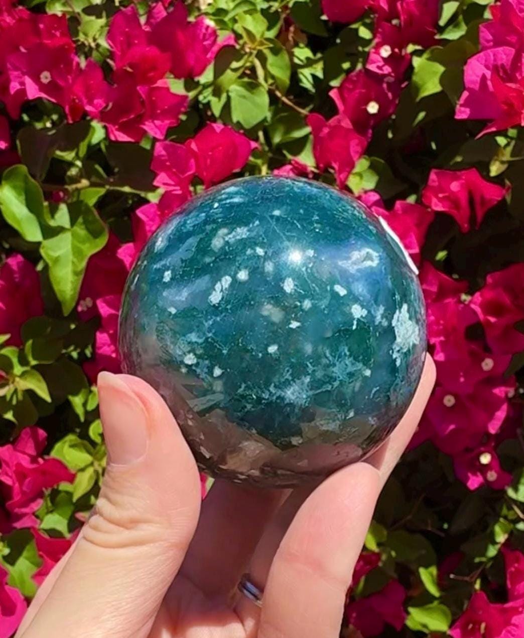 Moss Agate Sphere Crystal Ball