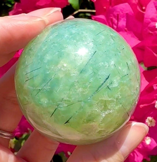 Beautiful Prehnite & Epidote Crystal Sphere