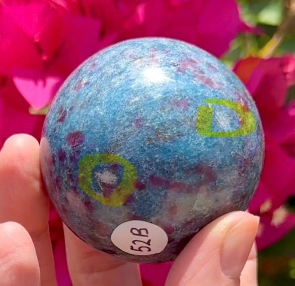 UV Reactive Ruby Kyanite Sphere *read description