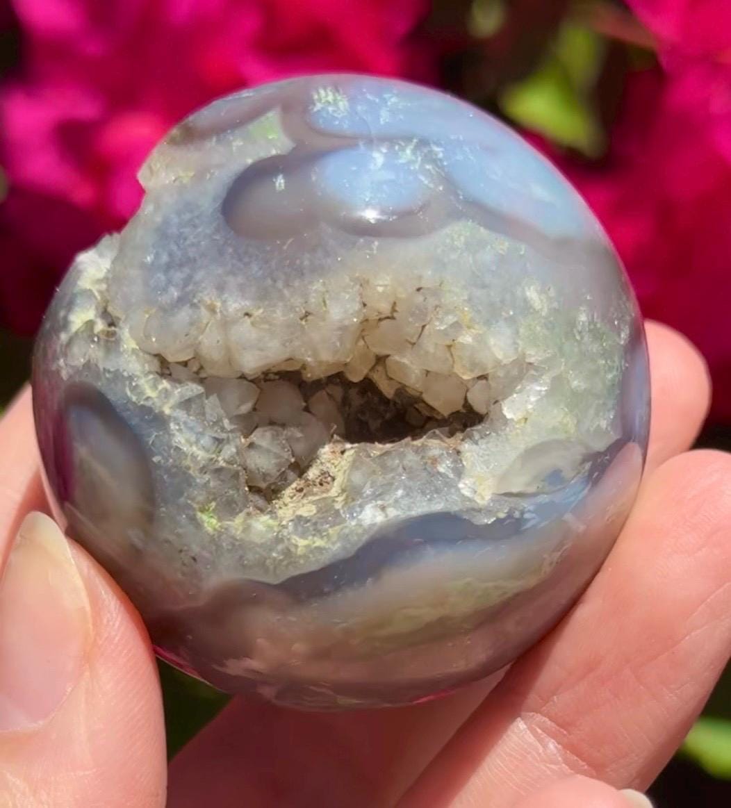Druzy Moss Agate Sphere Crystal Ball