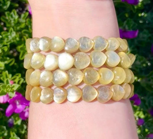 Flashy Golden Mica Heart Bracelet