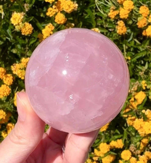 Star Rose Quartz Sphere Crystal Ball