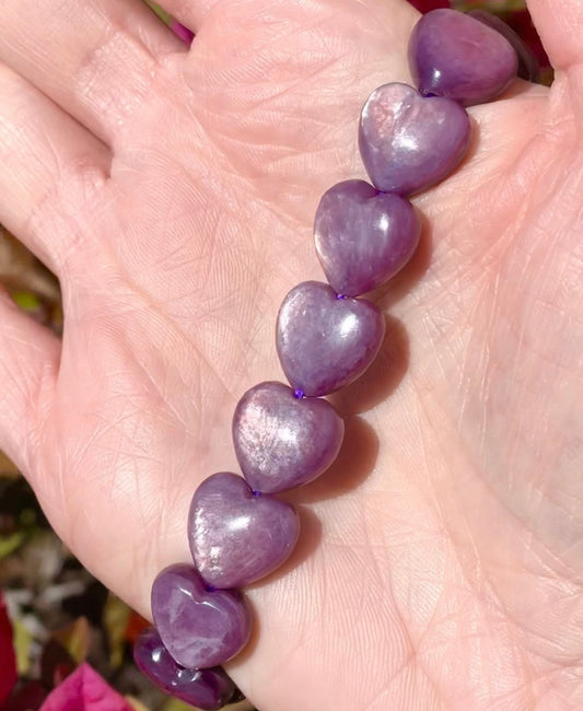 Heart Gem Lepidolite Bracelet