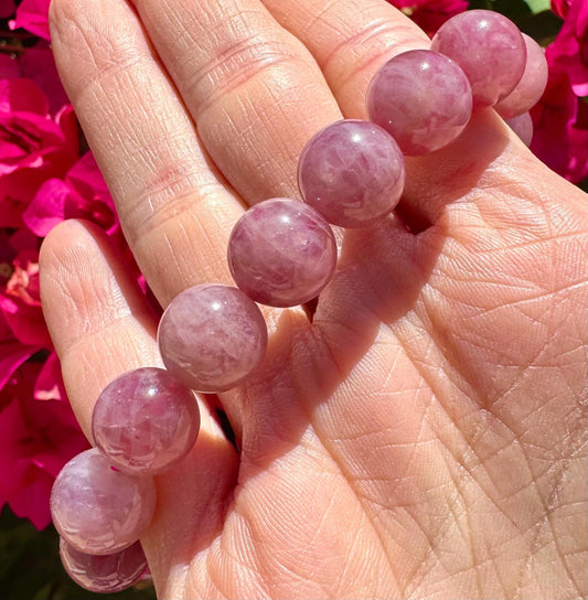 Gorgeous Madagascar Purple Rose Quartz Bracelet 12mm
