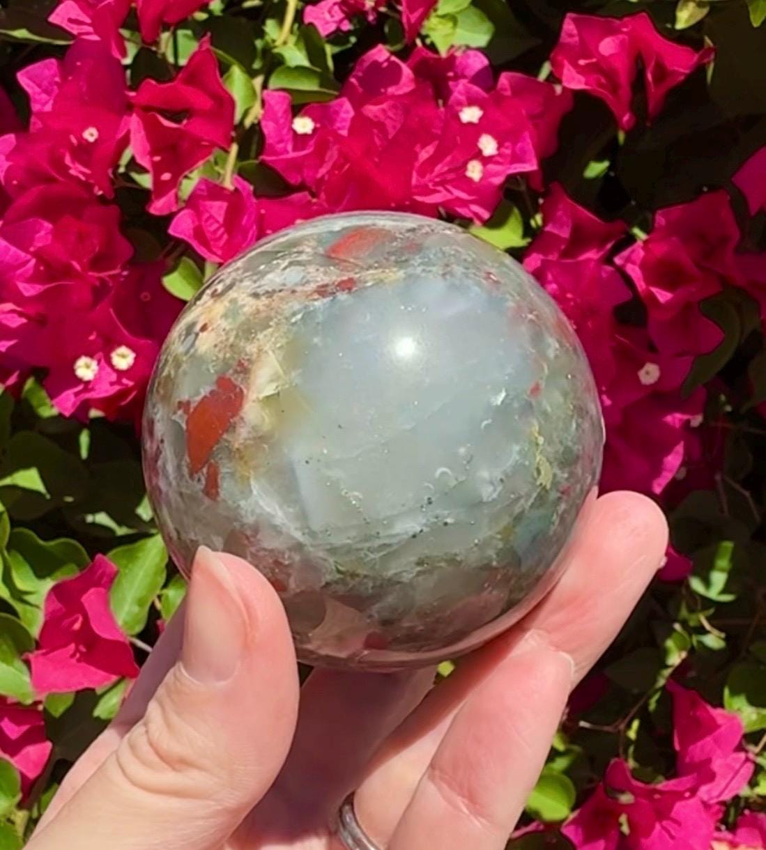 Bloodstone Sphere Crystal Ball