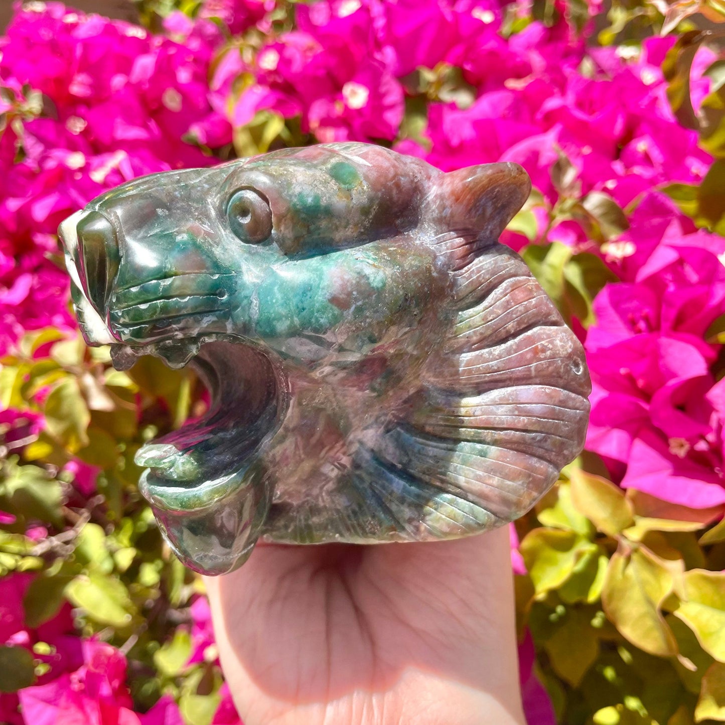 Ocean Jasper Crystal Tiger Head