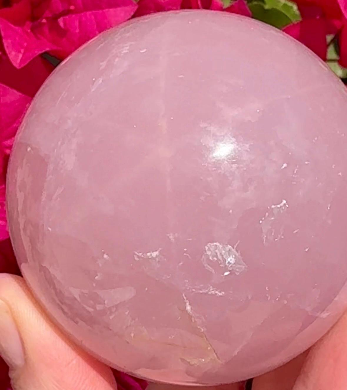 Star Rose Quartz Sphere Crystal Ball