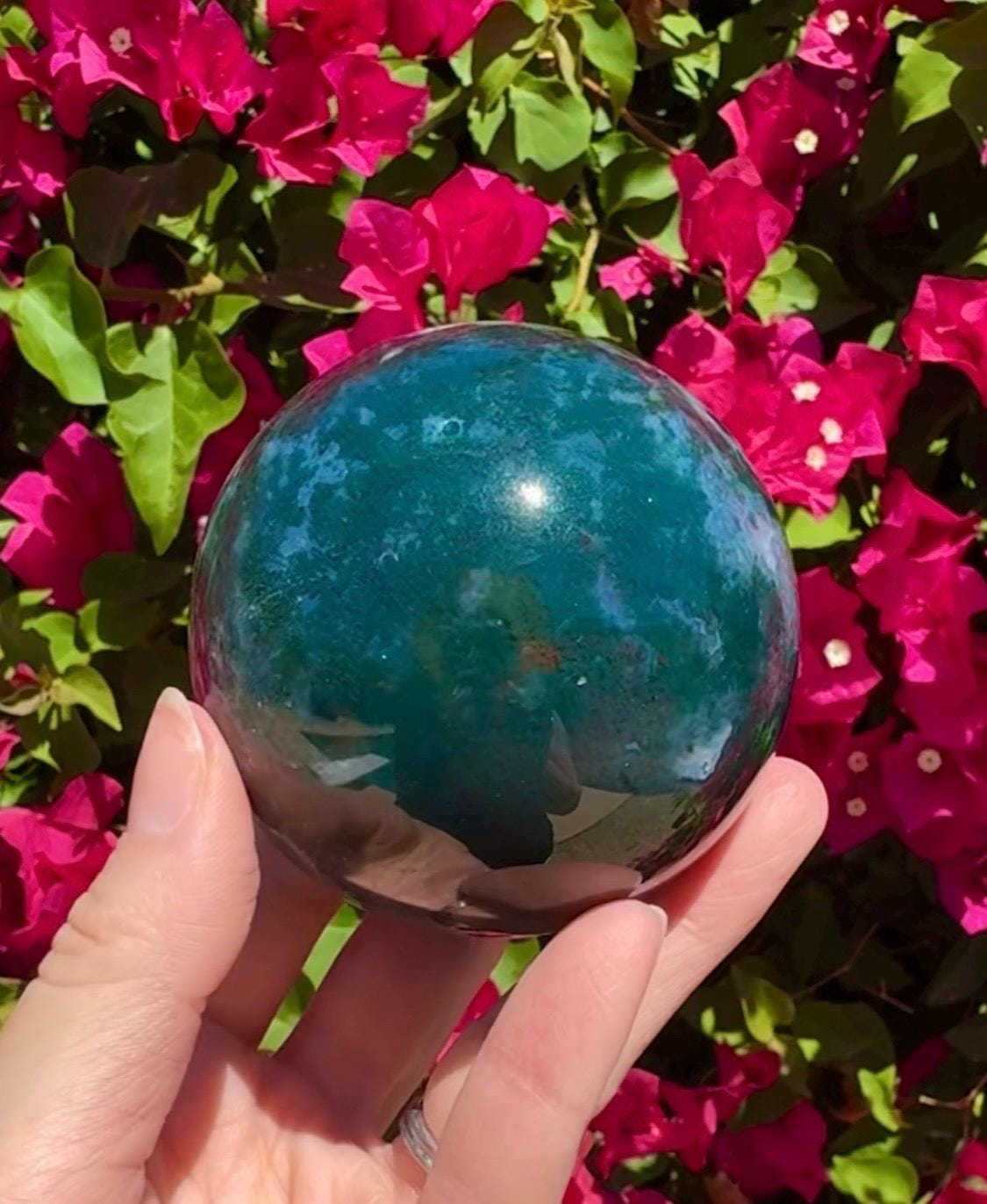 Moss Agate Sphere Crystal Ball