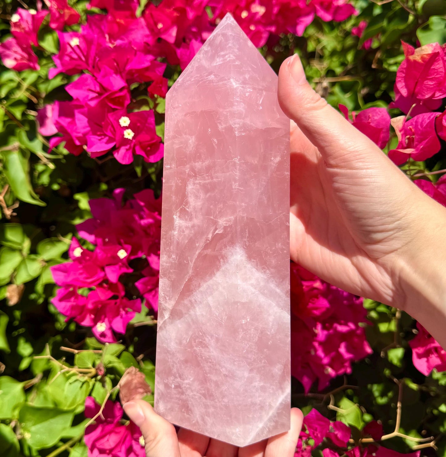 Big Gemmy Rose Quartz Tower 9”