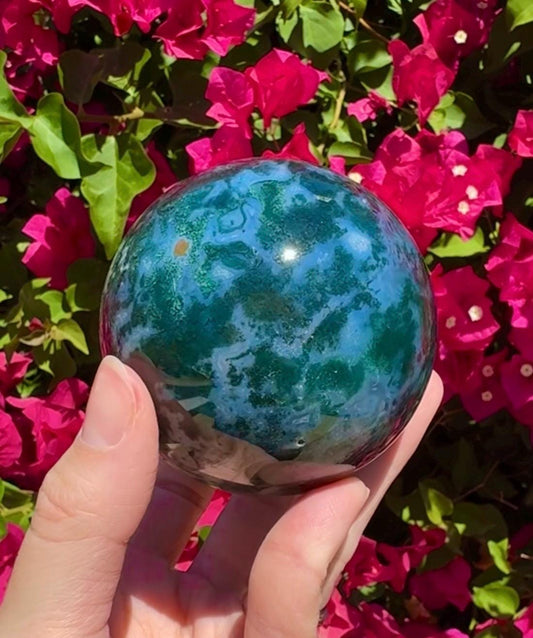Moss Agate Sphere Crystal Ball