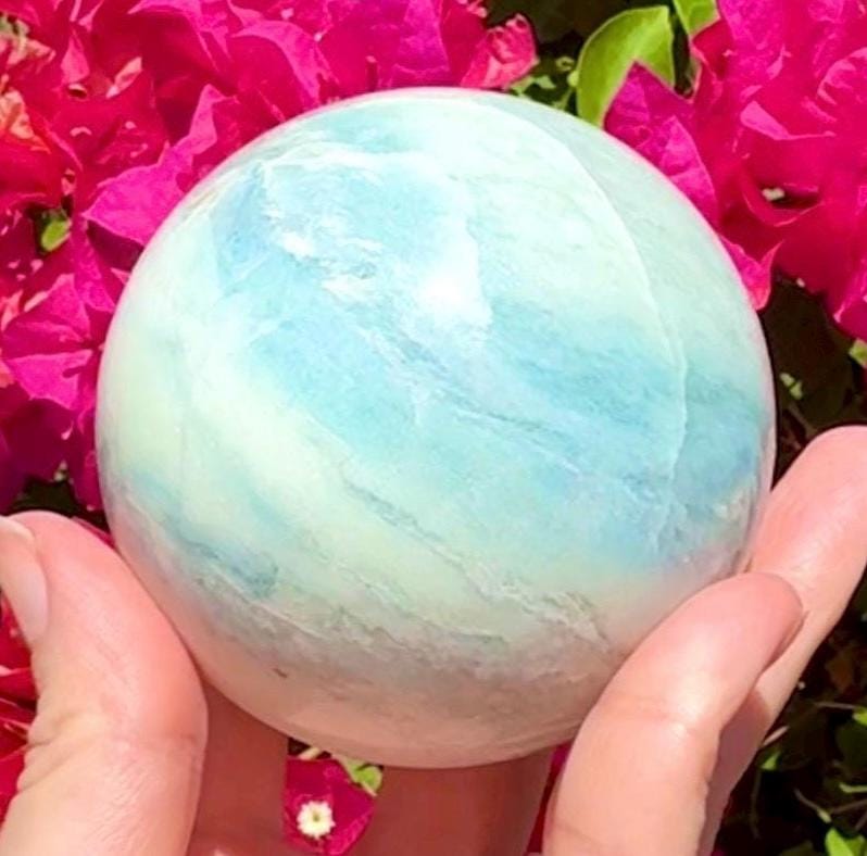 Big Blue Sky Calcite Sphere 74mm