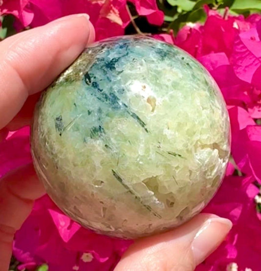 Beautiful Prehnite & Epidote Crystal Sphere
