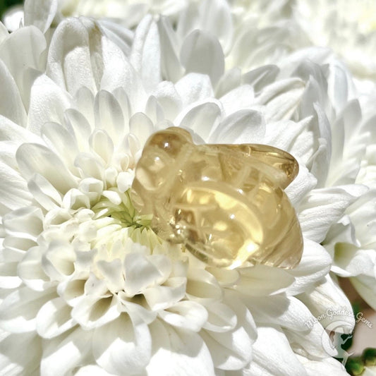 Natural Citrine Bee Carving YOU CHOOSE
