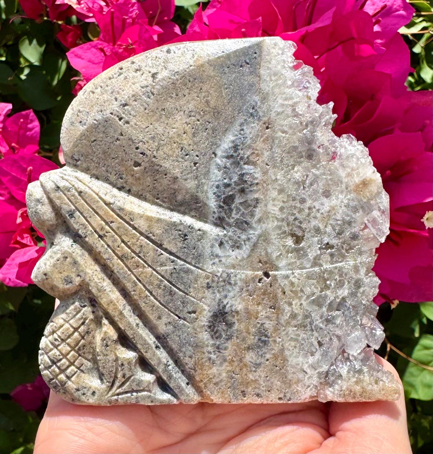 Druzy Quartz Fairy Mermaid Carving