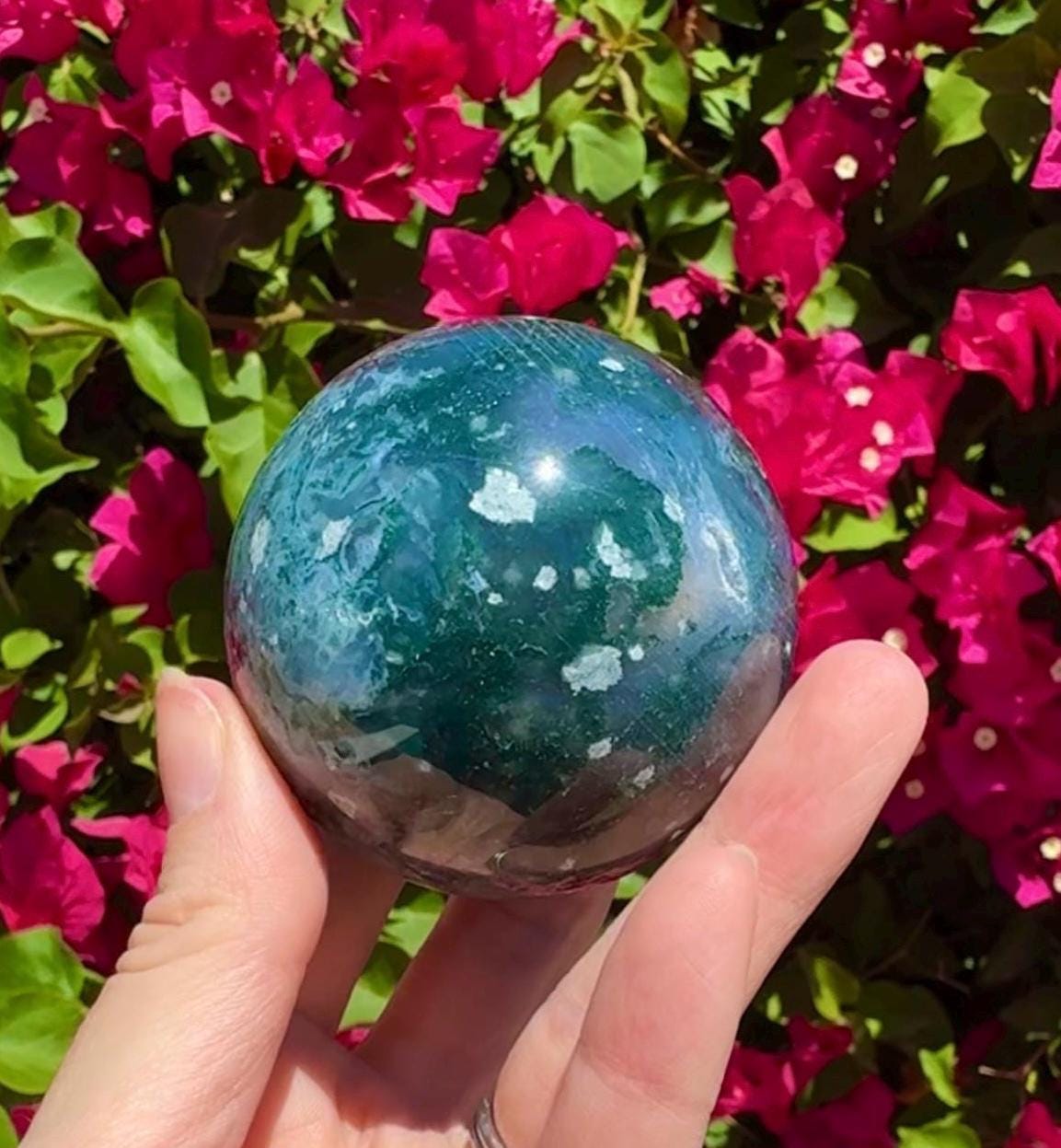 Moss Agate Sphere Crystal Ball