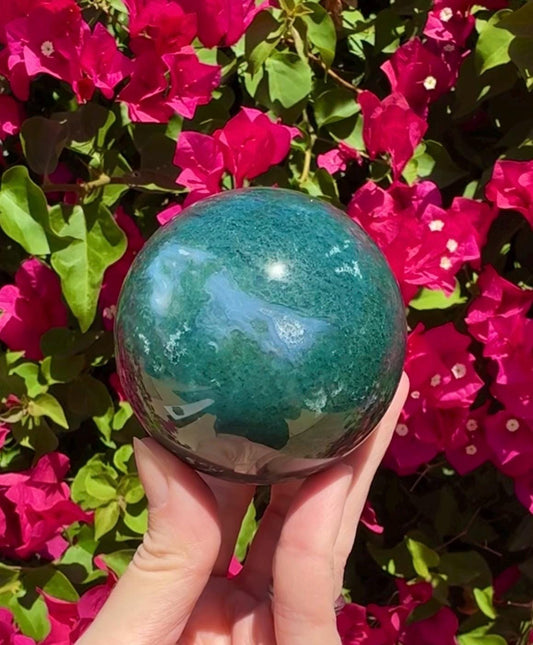 Moss Agate Sphere Crystal Ball