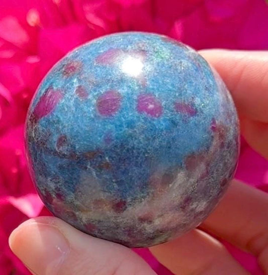 UV Reactive Ruby Kyanite Sphere