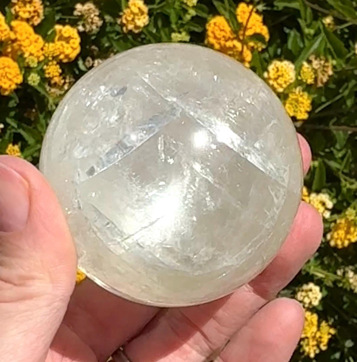 Optical Calcite Sphere Rainbow Crystal Ball