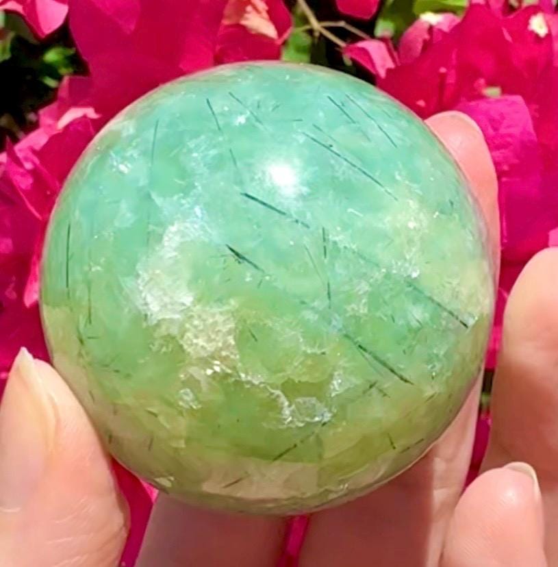 Beautiful Prehnite & Epidote Crystal Sphere