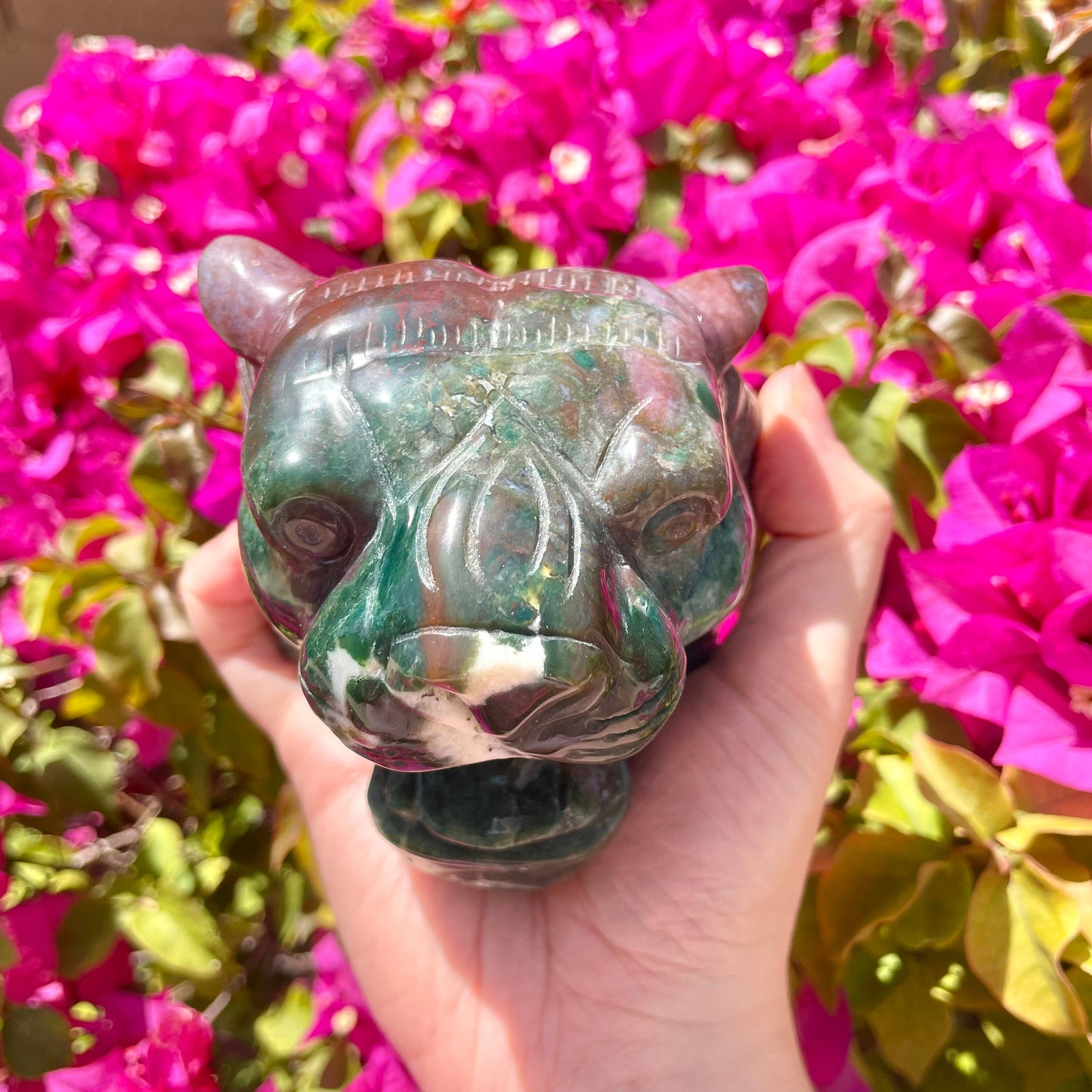 Ocean Jasper Crystal Tiger Head